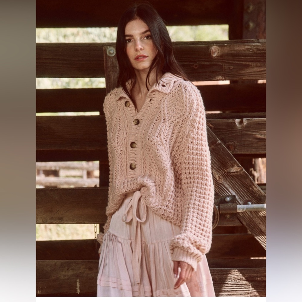 The Great - Cozy Cable Pullover Sweater- Size Small